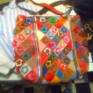 AMERI LEATHER). MULTICOLORED WOMENS TOTE BAG